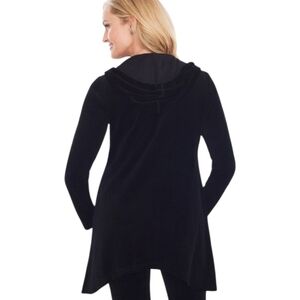 chicos 2 Zenergy black velour waterfall track jacket NWT